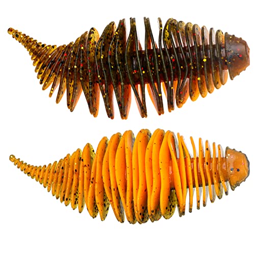 THKFISH Soft Swimbait 5/6 PCS or 15/18 PCS Soft Plastic Fishing Lures Bass Lures Swim Baits Lures for Bass Fishing Worms for Bass - color: color1#, size: 3.94in-5pcs