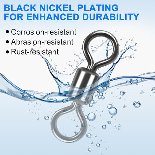 Rolling Barrel Fishing Swivel Black Nickle Fishing Hook Line Connector Fishing Tackle Accessories 30LB to 335LB 50-100pcs - size: 50pcs 2/0