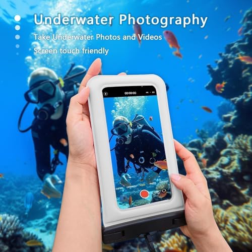 Floatable Soap Bubble Waterproof Phone Pouch/Case with Crossbody Lanyard for iPhone 17 16 Pro Max/15 Pro/14/13/12, IP68 Cellphone Dry Bag Beach Cruise Ship Essentials, 1 Pack-Sand Dollar-7″ - color: A3-Sand Dollar