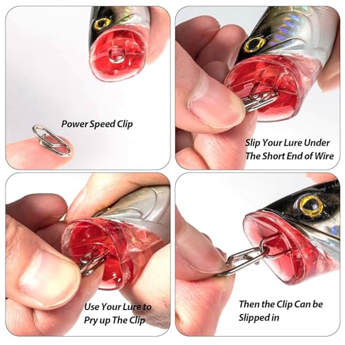Dr.Fish Fishing Speed Clips Power Quick Clips for Fishing Lures Quick Change Stainless Steel Lure Snaps Saltwater Freshwater Crankbait Tackle Snaps - color: S-50LB-0.6", size: 40 Pack