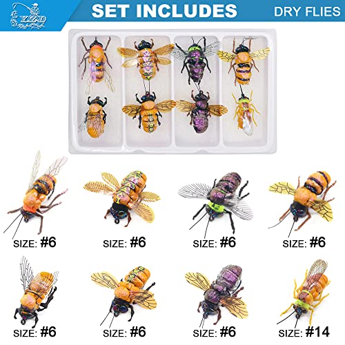 YZD Realistic Fly Fishing Dry Wet Nymph Trout Flies Topwater Lures for Freshwater Saltwater High Simulation Hand Tie Lure Kits - color: 21-A-05