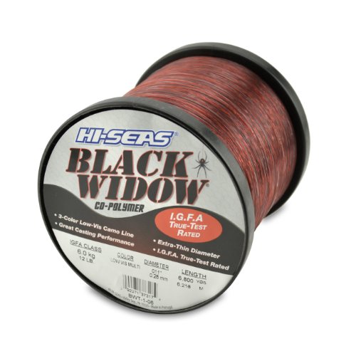 Hi-Seas Black Widow Co-Polymer Line - size: 6,800 Yard, 12 Pound Test