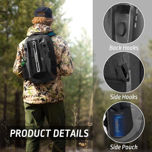 Trudave Waterproof Backpack, Waterproof Submersible Backpack, Floating TPU Coated Dry Bag with Airtight Zipper for Kayak, Fishing, Boating, Hiking, Black (20L) - color: Black, size: 20L