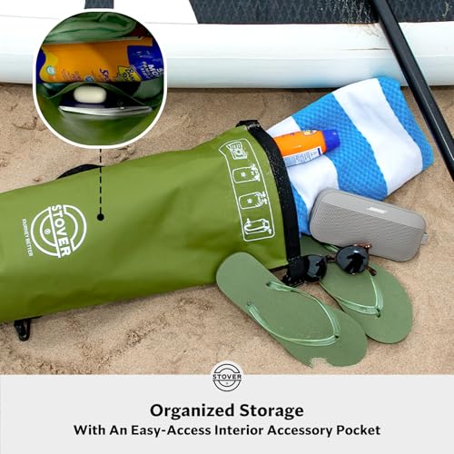 STOVER 5/10/25/30/40/55L Waterproof Dry Bag, Small Lightweight Roll Top Dry Bag Backpack w/Waterproof Phone Case, Kayaking, Travel, Hiking, Fishing, Tubing, Camping, the Beach, Men/Women (Green) - color: 5l Green, size: 5L