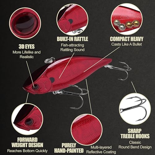 LUCKY CRAFT LV 500 MAX Freshwater Fishing Lures, Sinking Lipless and Long-Casting Crankbait, 3 Inch Vibration Rattle Bait, Perfect Fishing Gear for Tackle Box and Accessories - color: 264 Wakin