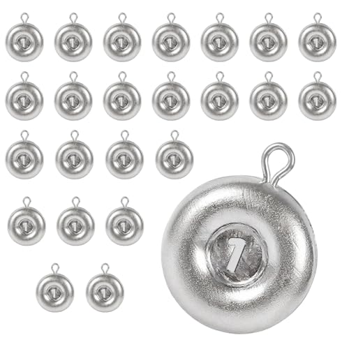 Disc Sinkers Lead Fishing Weight, Coin Sinkers for Saltwater Freshwater Fishing Weight, Surf Fishing Trolling Catfishing Weight Tackle 1oz 2oz 3oz - size: 1oz-24pcs