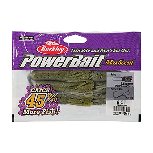 Berkley PowerBait MaxScent Tube Fishing Soft Bait - color: Watermelon Vapor, size: 3 1/2"