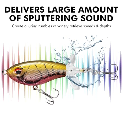 TRUSCEND Popobait Easy Catch Fishing Lures with BKK Hooks, Instant Startup, Longer Cast, Balanced Spray/Sound/Swim, Plopper Topwater Lures for Bass, Trout, Pike, Walleye, Freshwater Saltwater Fishing - color: A1-3.7",0.65oz