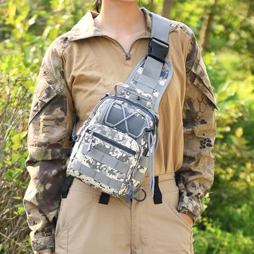 Viriber Tactical Backpack, Waterproof Military Cross-body Molle Sling Shoulder Backpack Chest Bag for Outdoor Every Day Carry Camouflage C - color: Camo C