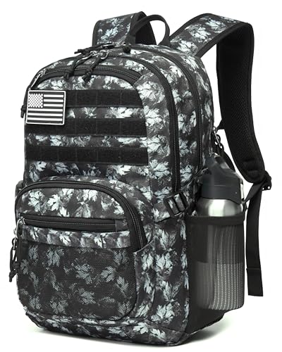 Wotony Military Tactical Backpack for Men Army 3 Days Assault Pack Bag with Molle System for Outdoor Adventures (Gray Maple Leaf, 25L) - color: Gray Maple Leaf, size: 25L