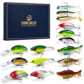 Fishing Lures Kit for Bass, 15PCS Swimbaits Crankbaits Fishing Tackle Set | Bass Fishing Lure Kit, Multi Jointed Swimbaits and Soft Baits for Trout Pike Freshwater Fishing - style: Hard /Soft Bait 2