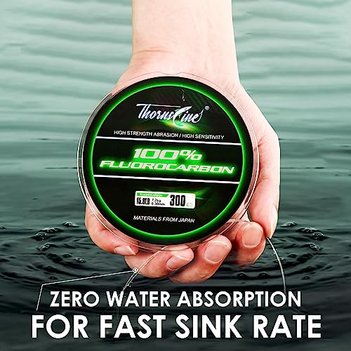 100% Pure Fluorocarbon Fishing Line - Premium Leader Material from Japan - High Strength, Abrasion-Resistant, Fast Sinking - Freshwater and Saltwater Fishing Leader - size: 8LB/0.22mm/55Yds