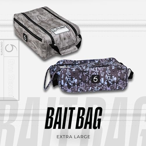 6th Sense Fishing Tackle Bag Extra-Large Bait Bag – Water-Resistant, Holds 20–25 Packs (Hacienda - Darkwater) - color: Hacienda - Darkwater