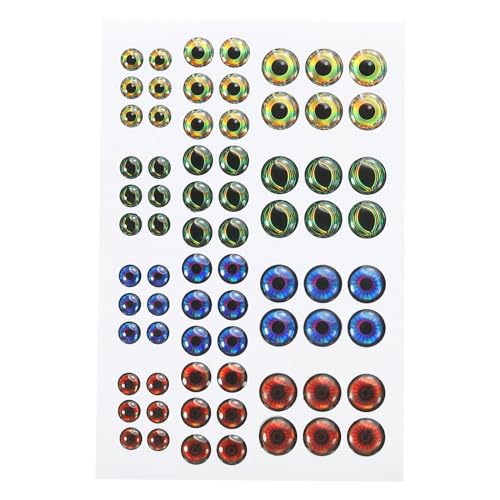 PATIKIL Fishing Lure 5D Eyes 6mm/8mm/10mm, 3 Set Waterproof Artificial Fish Eye Fly Tying Lures Crafts Tackle Accessory for Fishing Baits DIY, Multicolored