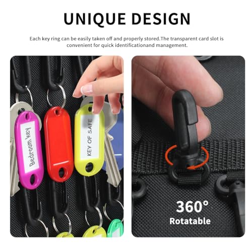 Sdstone Zippered Key Organizer Case Waterproof and Fireproof Key Binder with 60 Hooks and Tags Portable Key Storage, Key Box Organizer for Offices Real Estate Agencies Hotels and Rental Management - color: Brown, size: 60