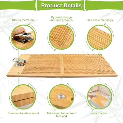 Foldable Fish Cleaning Board with Clamp - Extra Large 32"x 12"Fish Cutting Board - Non-Slip Surface, Portable Fish Measuring Board - Ideal Gift for Anglers and Outdoor Enthusiasts