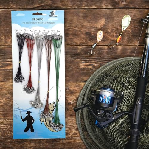 Stainless Steel Fishing Wire Leaders, Black Coated & Uncoated Options, Heavy Strength 31–100LB, 6–21in Multi Sizes with Rolling Swivels Snaps for Salt Fresh Water Shark Pike Barracuda - color: 7in/8in/9in/10in/11in-100pcs(31LB)