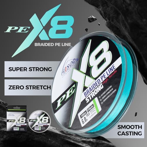 X8 Braided PE Fishing Line - Zero Stretch High Sensitivity 8 Carrier Line, Super Strong Abrasion Resistant for Smooth Casting, Saltwater Freshwater Lure Fishing, 110 Yards - color: Blue, size: 70LB