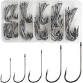 150pcs Fishing J Hooks Baitholder Fishing Hooks Long Shank Bait Holder Hook with 2 Shank Offset High Carbon Steel Bait Keep for Saltwater Freshwater