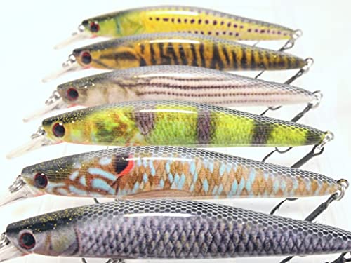 Minnow Crankbait for Bass Fishing Bass Lure Jerkbait Fishing Lures and Tackle Box - color: HM673KB