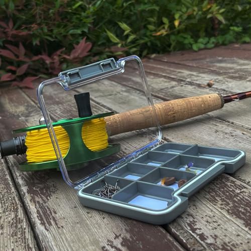 2PACK-Aventik Waterproof Slim Pocket Fly Box Fishing Hook Box Bait Storage Tackle(Small, 8 Magnetic Compartment) - style: M:Grey-8C