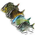 Bassdash SwimPanfish 2.5”/0.34oz Hard Bluegill Swimbaits Multi Jointed Topwater Trout Bass Fishing Crank Lure,Pack of 4 - color: BBYN
