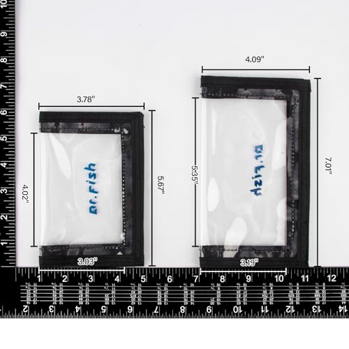 Dr.Fish 3 Pack Fishing Lure Wraps, Clear PVC Lure Hook Covers Fishing Rod Wraps Protectors Holder Storage in 2 Sizes for Hooks, Rod and Tackle Organizer - color: Transparent, size: L: 7×4.1"-3 Pack