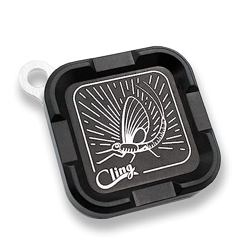 Cling Fishing Products Mag Grab® Mini – Compact Magnetic Fly Holder/Fly Patch & Organizer for Fly Fishing Vest, hat, Waders and Fishing Packs (Rising Dun, Black) - color: Black, style: Rising Dun