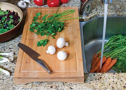 Bamboo Lg. Over The Sink/Stove Cutting Board - style: Over-The-Sink/Stove