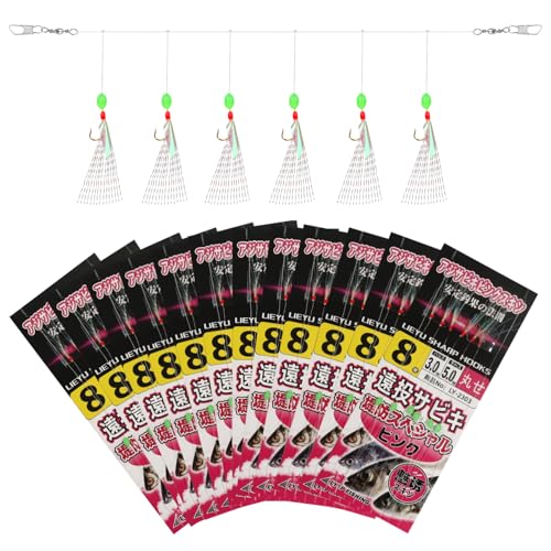 Double Hook Rig Surf Fishing: 9PCS Pompano Float Rigs with 3 Circle Hook Saltwater Gear Tackle for Surf Fishing - color: Multi color