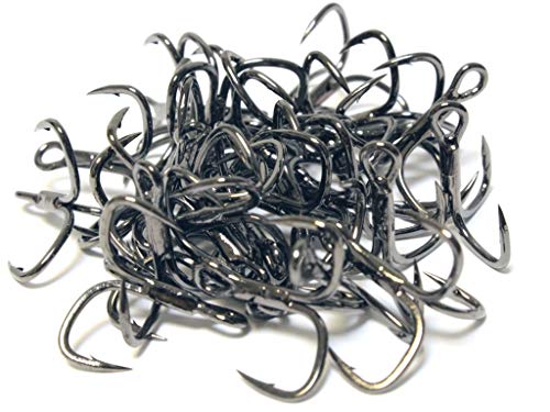 Fishing Hooks Treble Hooks for Hook Upgrade Cutting Blade 4X Strong Short Shank Black Nickle - size: 2