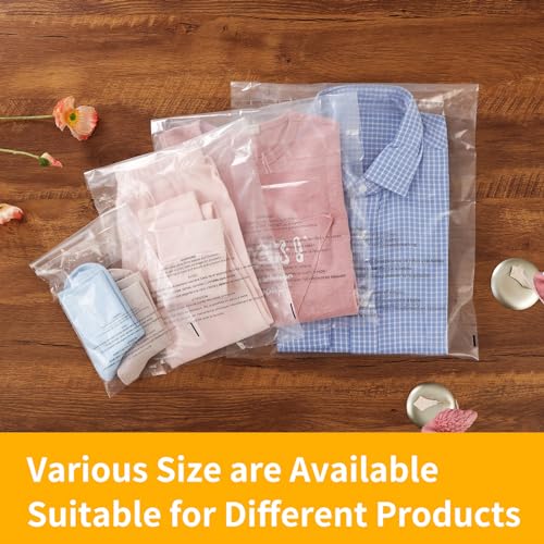 iMailer - 500 Count - 14" x 20" Clear Plastic Poly Bags with Suffocation Warning Self Seal 1.6 Mil for Clothing, T-Shirts, Pants - Resealable Adhesive,Not Strong - size: 14" x 20", style: Resealable Glue