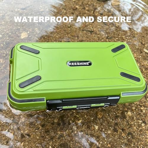 small tackle box, mini waterproof fishing tackle box organizer, double sided organizer travel box(L Green) - color: Type B: Green (Size: 7.8" L X 4.2" W X 1.8" H)