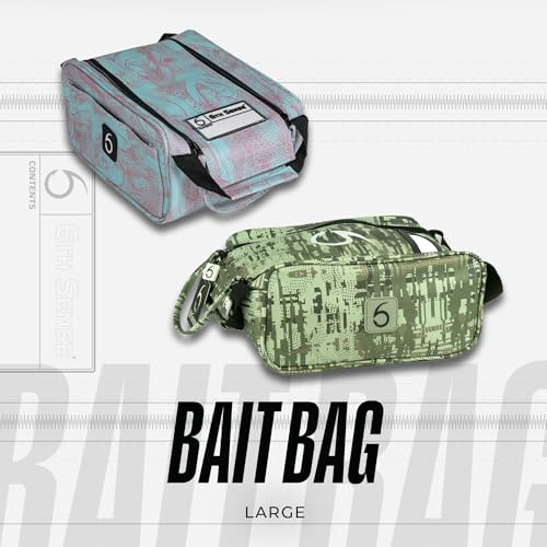 6th Sense – Bait Bag – Soft Plastic Storage Bag – Holds 15 to 20 Packs – Tackle Organizer – Clear Label Window - color: Willis - Thermal Hog