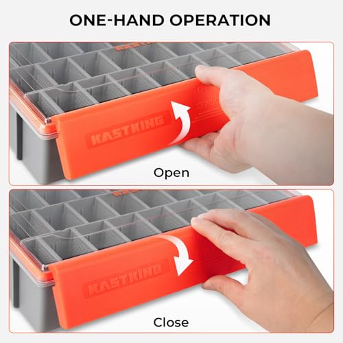 KastKing HyperSeal Waterproof Tackle Box, 3700 Deep Tackle Trays, Fishing Tackle Box Organizer With Removable Dividers, Fishing Gear & Fishing Accessories Storage, 1 Pack - size: 3700 Deep(1 Pack with compartment)