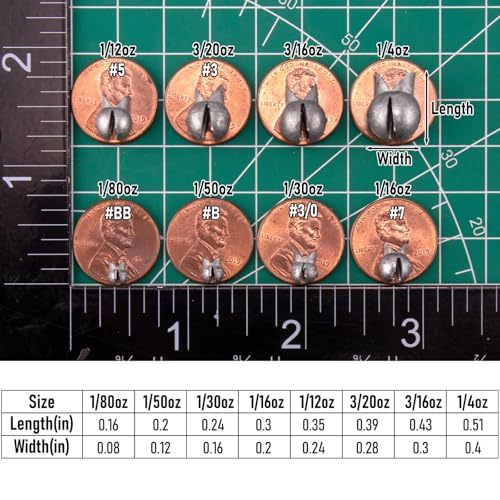 Dr.Fish 100 Pack Removable Split Shot Weights Lead Fishing Sinkers Fly Fishing Line Sinkers Reuseable Clip On Weights Freshwater Saltwater - size: #7(1/16oz)