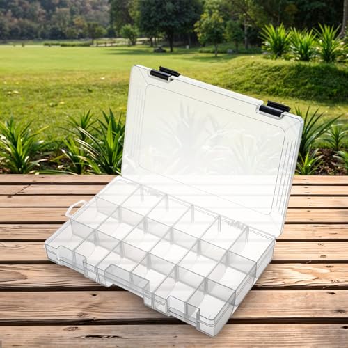 4 Pcs 3600 Tackle Trays, Plastic Storage Organizer Box with Removable Dividers - Tackle Boxes - Fishing Tackle Storage, 18 Grids