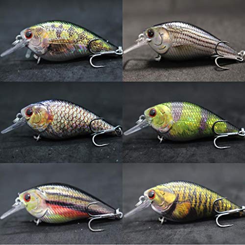 Minnow Crankbait for Bass Fishing Bass Lure Jerkbait Fishing Lures and Tackle Box - color: HC15KB