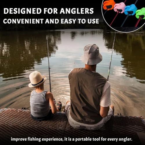 Multifunctional Rod Holder,Fishing Line Knotter Hook Needle, Fishing Pole Straps for Organizing and Protecting, Portable Takedown Beach Auto Fixed Fish Poles Holders - color: Blue