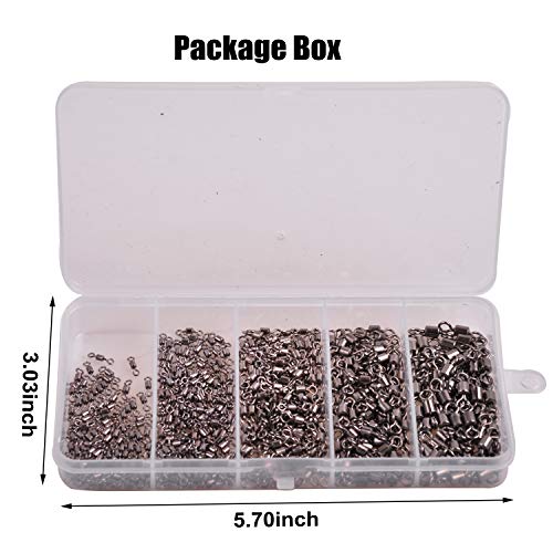 Barrel Fishing Swivels Kit 500pcs Rolling Swivels Fishing Tackle Saltwater Heavy Duty Fishing Line Connectors Black Stainless Steel Bearing Swivels for Saltwater Freshwater 30-97Lbs