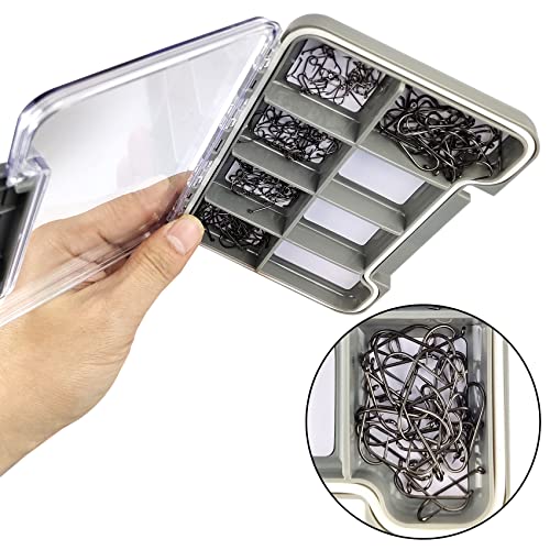 EUPHENG Barbless Fly Fishing Hooks Dry Nymph Wet Shrimp Jig Hooks for Fly Tying Assorted with Waterproof Hook Box - style: 9221-wet Hooks Qty 200