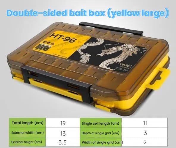 Waterproof Fishing Tackle Box with Dividers & Tray | Organized Tackle Storage for Fishing Gear-Blue - color: Blue, size: Large