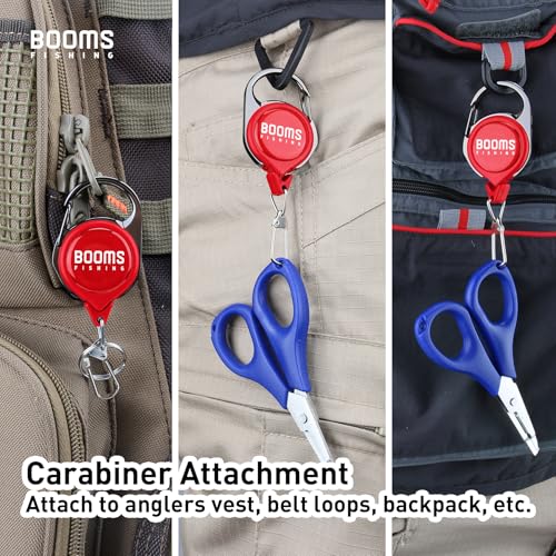 Booms Fishing RG1 Fly Fishing Zinger Retractor 3 pcs - color: Red