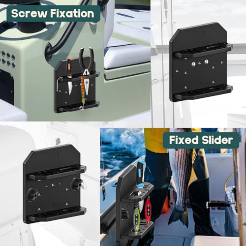 Boat Track System Tool Holder, Knife & Plier Fishing Bait Holder Combo - Compatible for Versatrack/Lund Sport Track - Marine-Grade Storage Solution. - style: 90 Degree Boat Tool Holder