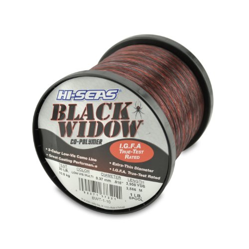 Hi-Seas Black Widow Co-Polymer Line - size: 3,900 Yard, 20 Pound Test