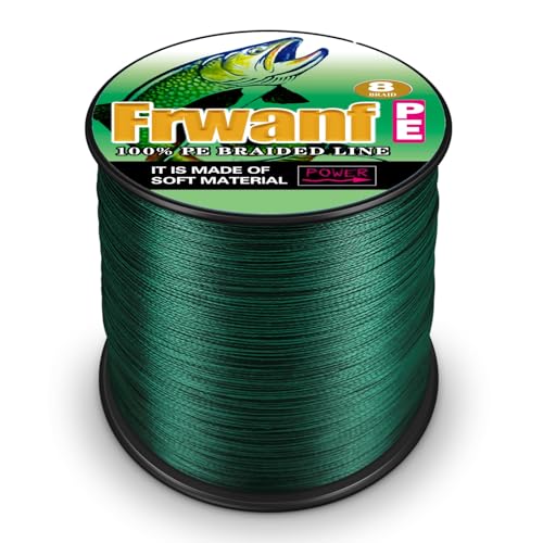 8 Strand Braided Fishing Line - Colorfast - Zero Stretch - High Strength - Abrasion Resistant Braided Line - Thousands of Choices in 9 Colors - Professional Performance in Salt or Fresh Water - color: Moss Green (do not fade), size: 6LB-109Yards-0.10MM(do