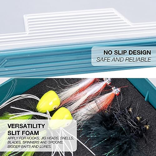 SF 2Packs Fishing Tackle Box Tray 3600 Slit Foam Case Double Buckle Open Plastic Jig Box Heads Hooks Spinners Spoons Storage Tackle Tray - style: 3602-2PCS