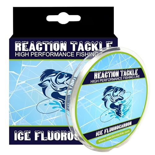 Reaction Tackle Ice Fishing Fluorocarbon Line - Fast Sinking, Abrasion Resistant, Low Visibility Leader and Main Line for Panfish, Trout, Walleye and Bass - size: 2 Lb (125 Yards)