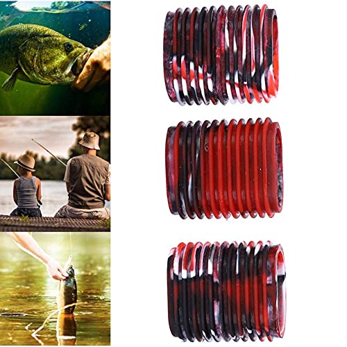 HERCHR Fishing Reel Grip, 5 pcs Non-Slip Rubber Universal Casting Spinning Fishing Rod Sleeve Baitcaster Knob Covers Fishing Reel Handle Grip - color: Red
