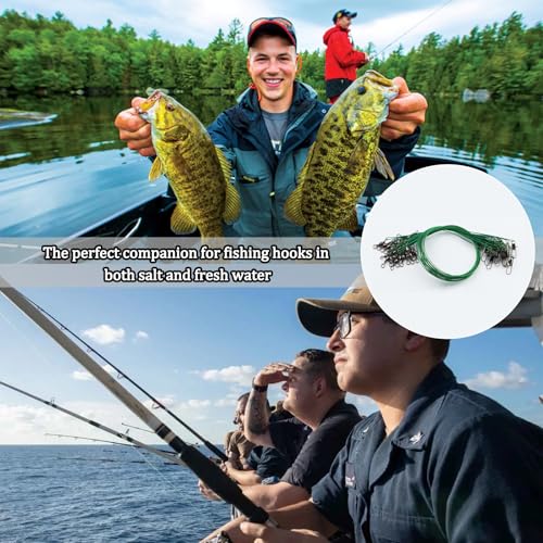 Fishing Leaders, 30pcs Stainless Steel Leader Wire Fishing Leader Line with Swivel Snaps Fishing Wire Leaders Connecting Fishing Tackle Lure or Hook for Saltwater and Freshwater - size: 11.81 inch